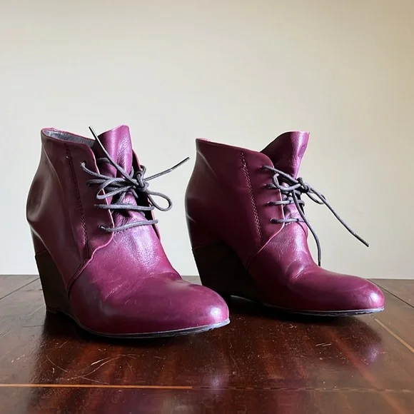 Zinda - Wedge ankle boot, cherry purple - Made in Spain - 39 / US 9 - Picture 2 of 6